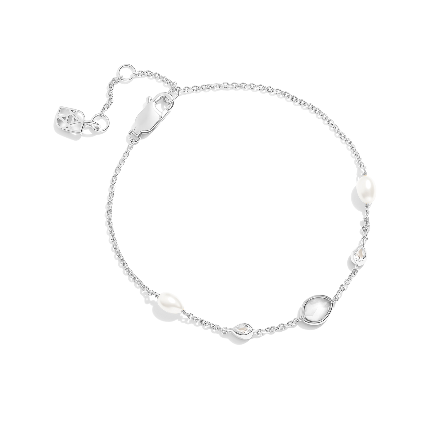 Modern Elegance Quartz & Pearl Jewellery Set (Silver)