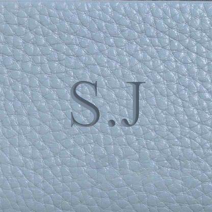Leather Mirror Keyring (Powder Blue)