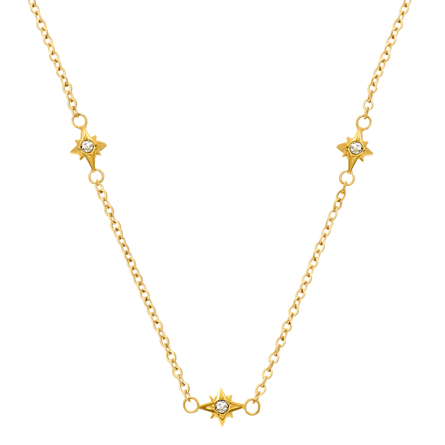 Double Fingerprint Heart Token Necklace (Gold)