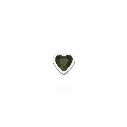 Mini Heart Birthstone Bracelet (Silver)