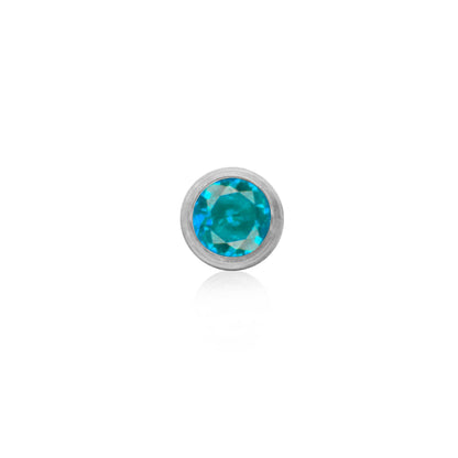 Birthstone Huggie Hoops (Silver)