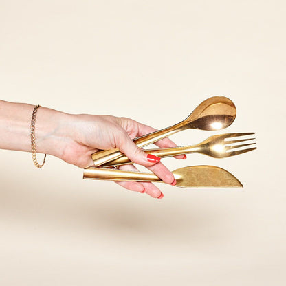 Stacking Brass Flatware, 3-Piece Set