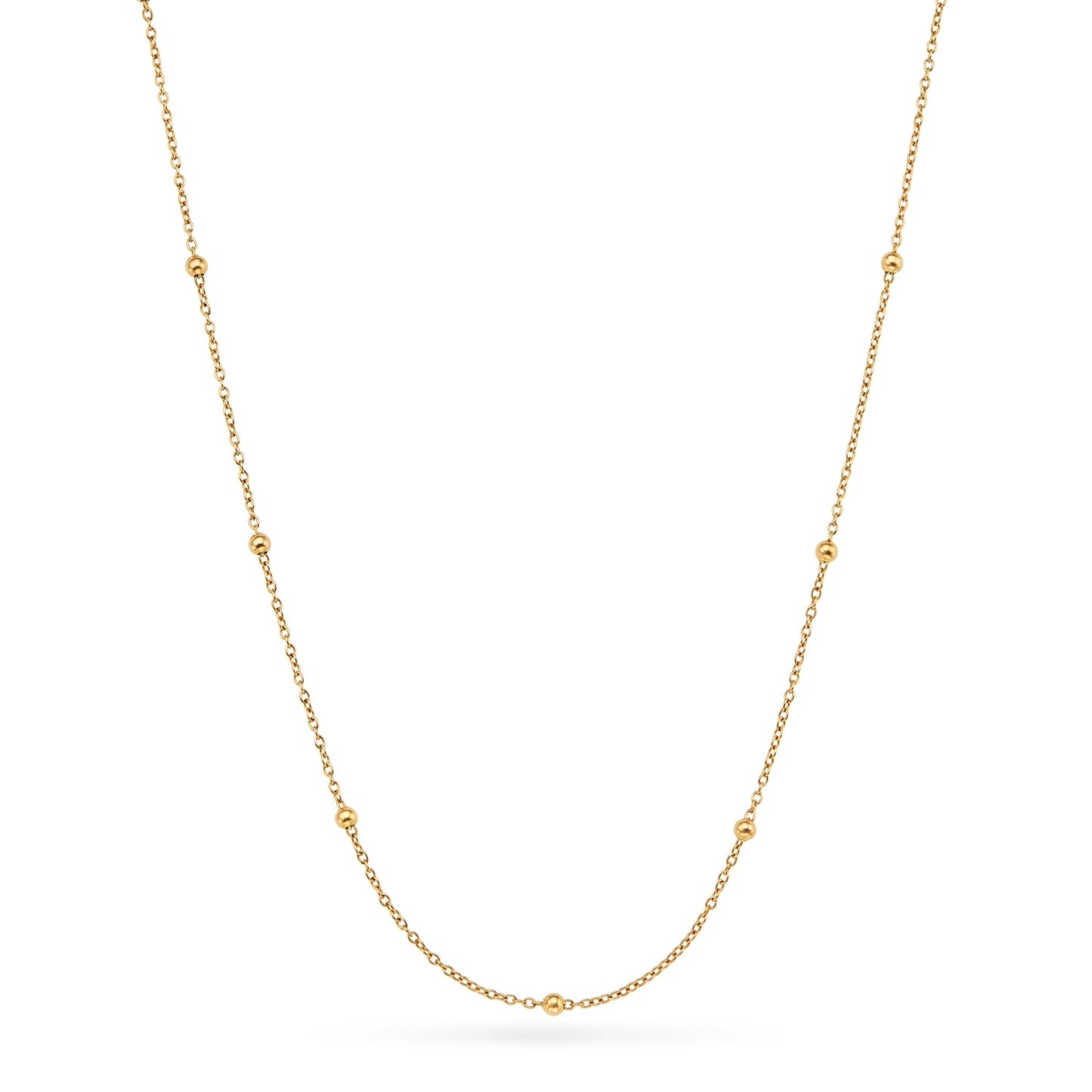 Layering Sphere Chain Necklace 18-20 in (Gold)