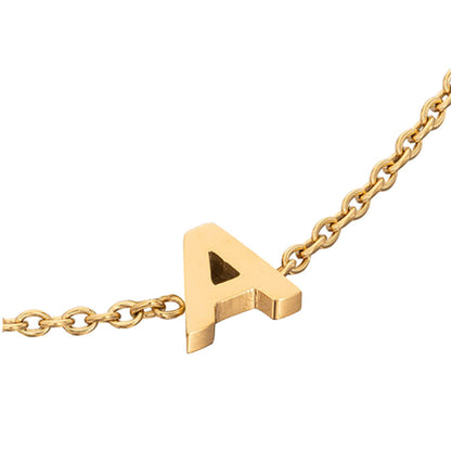Birthstone & Made Mine Letter Bracelet (Gold)