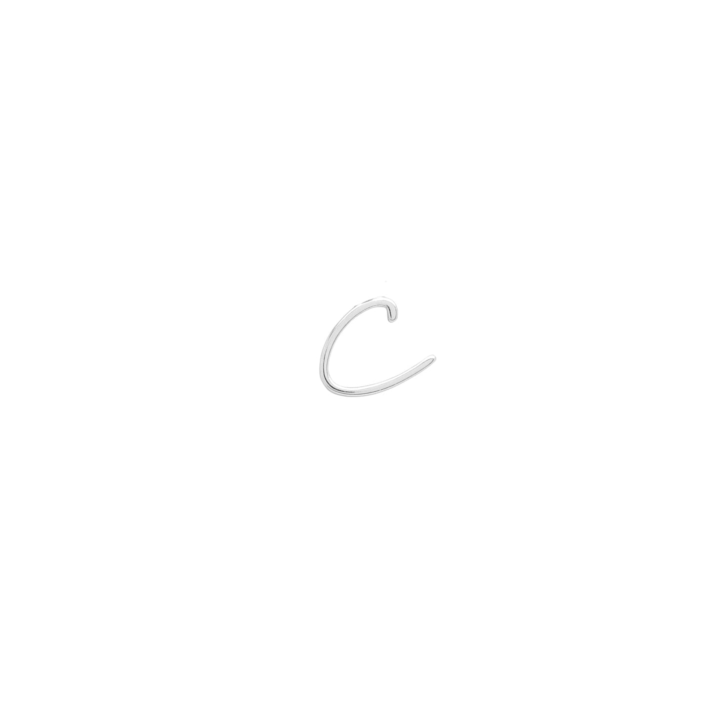 Signature Initial Stud Earring (Silver)