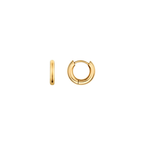 Mini Chunky Huggie Hoop Earrings (Gold)