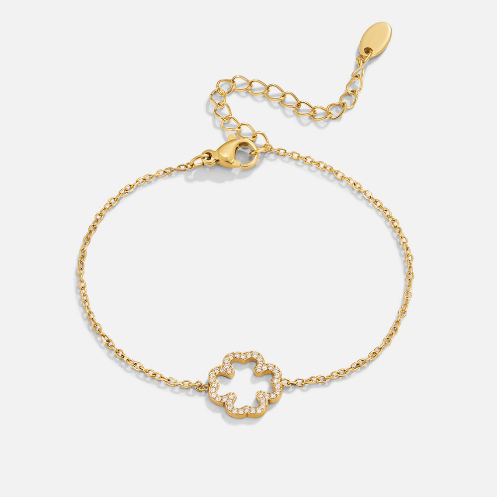 Crystal Clover Leaf Bracelet