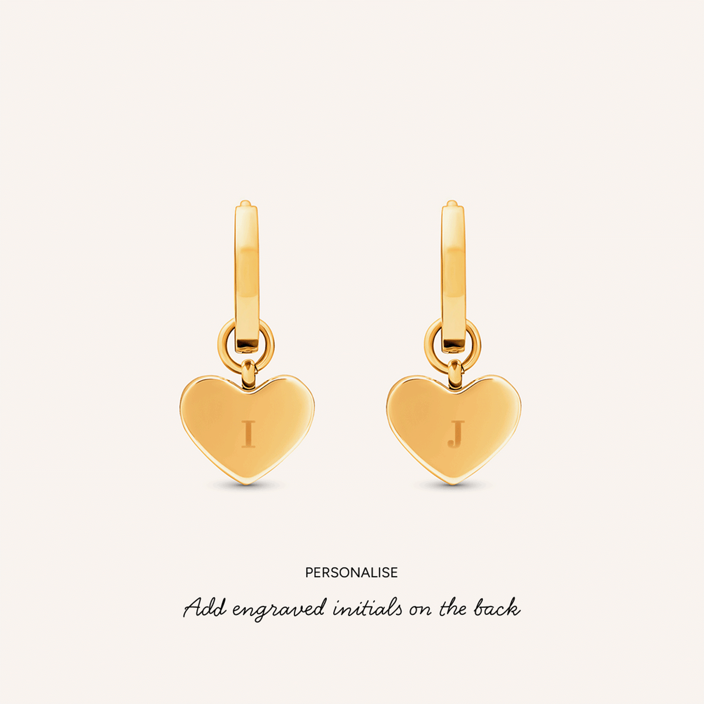 Butter Yellow Quartz Heart Huggie Earring Set (Gold)