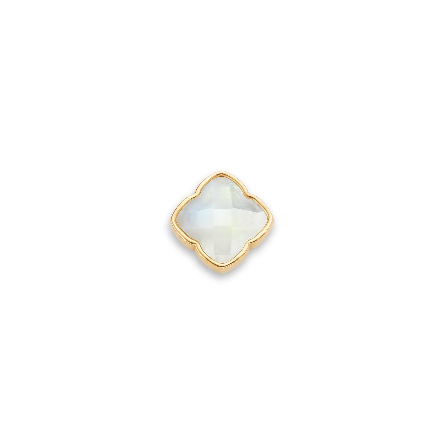 Faceted Birthstone Clover Pendant (Gold)