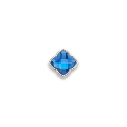 Faceted Birthstone Clover Pendant (Silver)