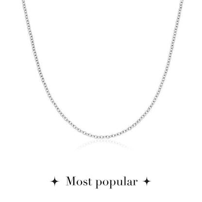Fingerprint Moon & Star Tag Necklace (Silver)