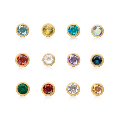 Round Birthstone Pendant (Gold)