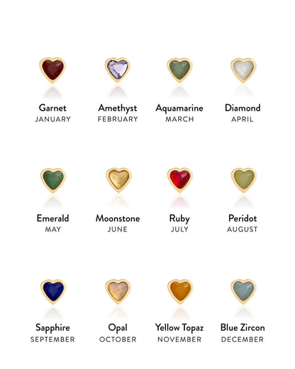 Custom Heart Birthstone Ring (Gold)