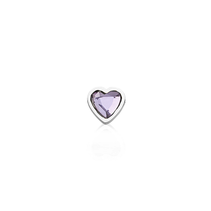 Made Mine Mini Heart Birthstone Necklace (Silver)