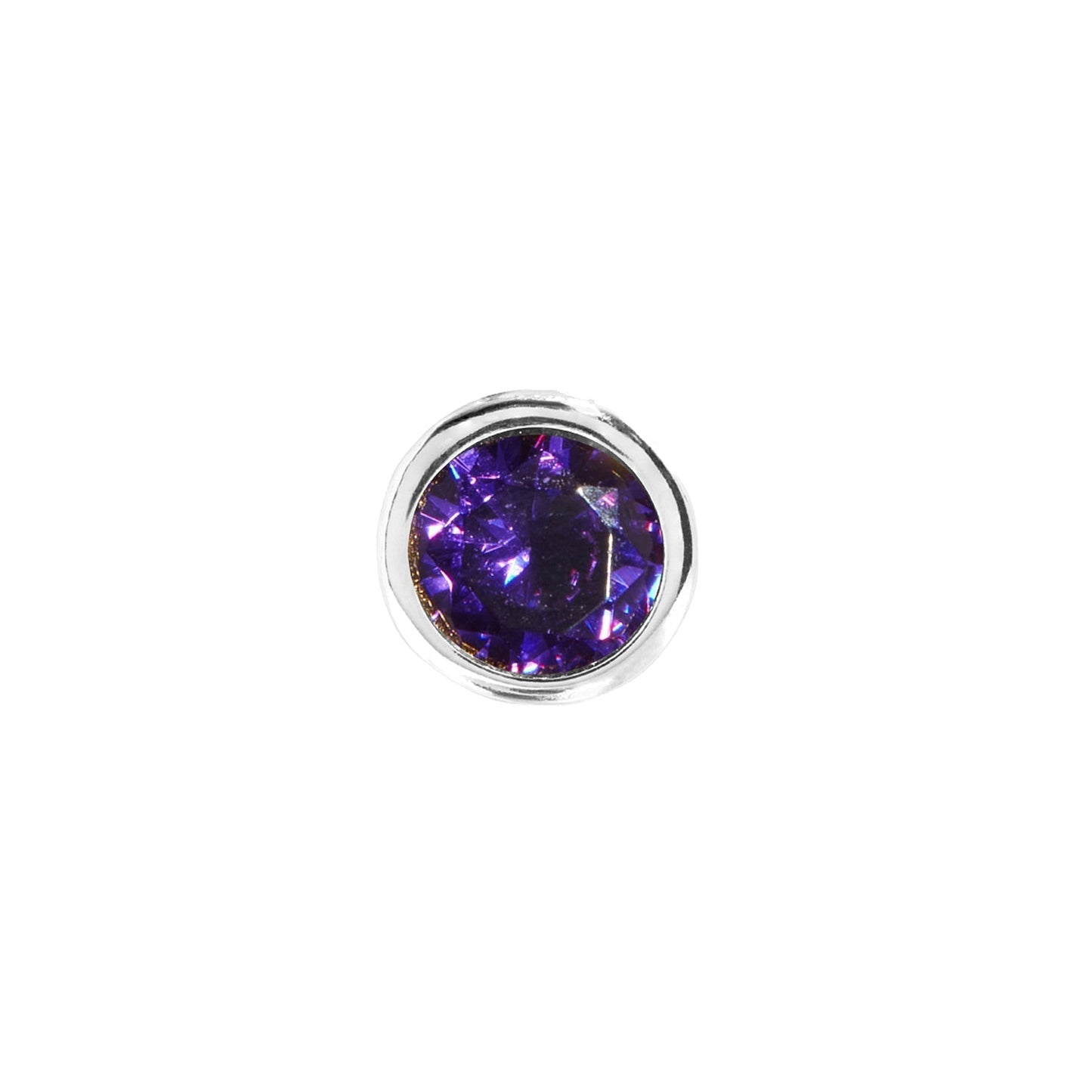 Birthstone Huggie Charm (Silver)