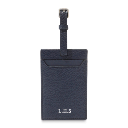 Leather Luggage Tag (Navy)
