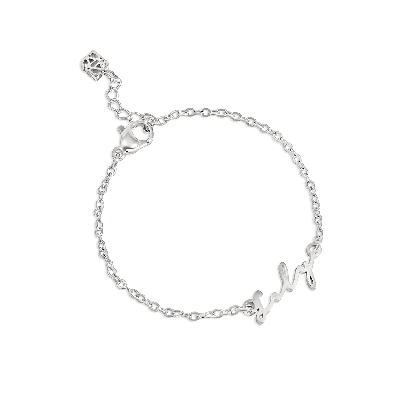 Matching 'Mini & Me' Signature Name Bracelet Set (Silver)