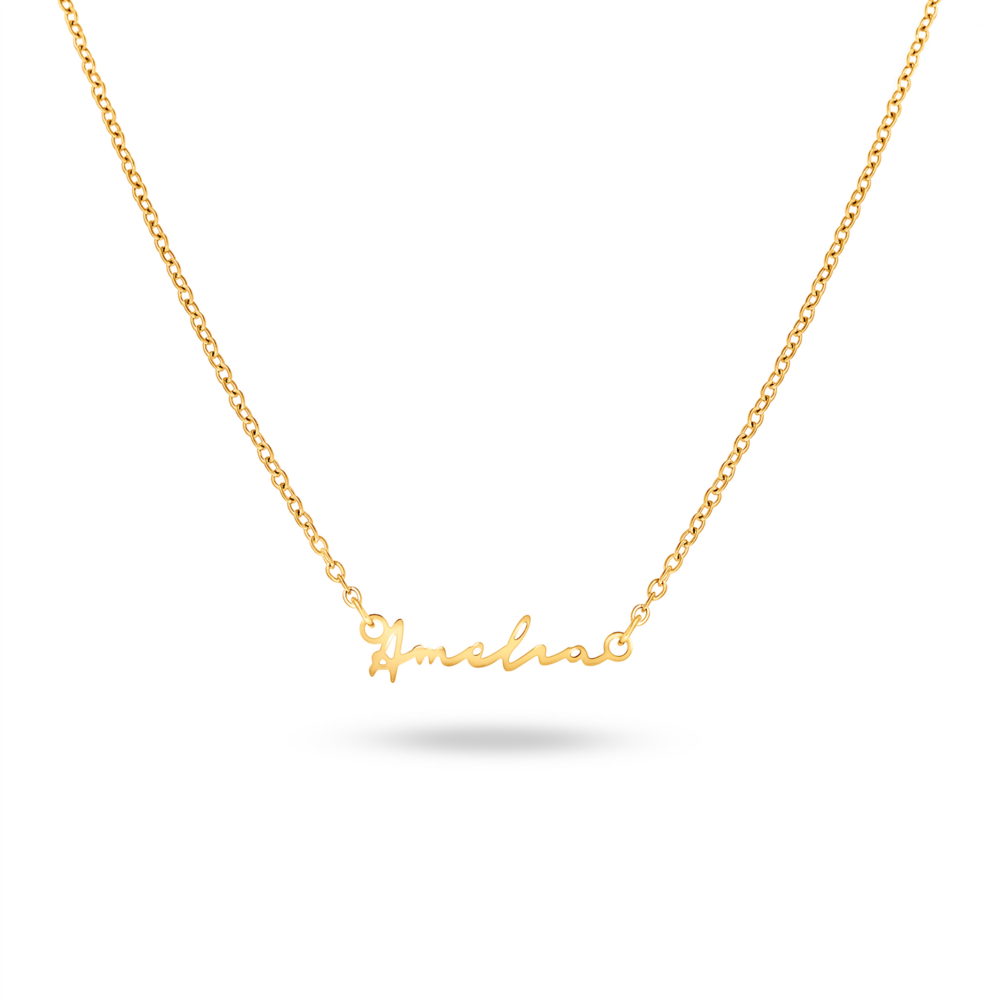 Matching Fine 'Mini & Me' Signature Name Necklace Set (Gold)