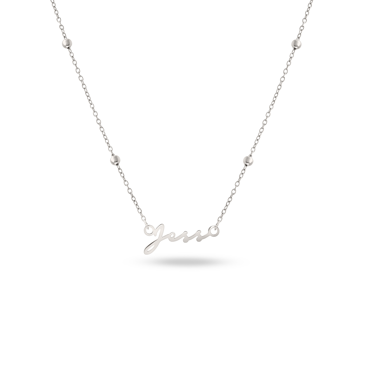 Matching Fine 'Mini & Me' Signature Name Necklace Set (Silver)