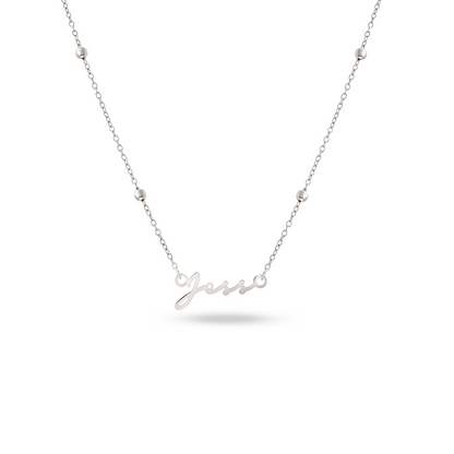 Matching Fine 'Mini & Me' Signature Name Necklace Set (Silver)