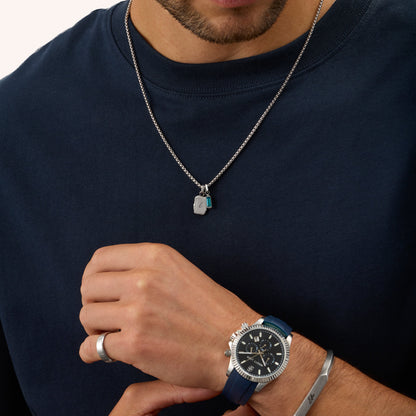 Molten Edge Tag Pendant (Silver)