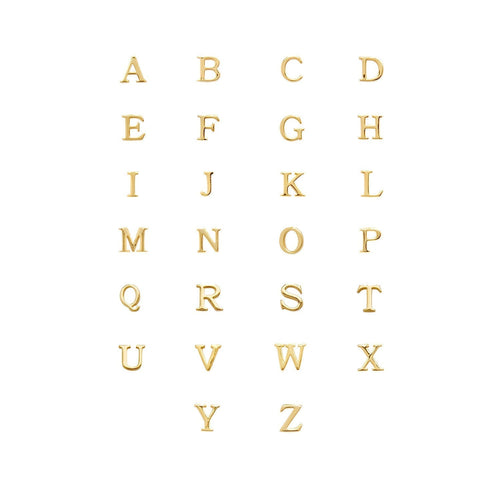 Initial Zip Pull Charm (Gold)