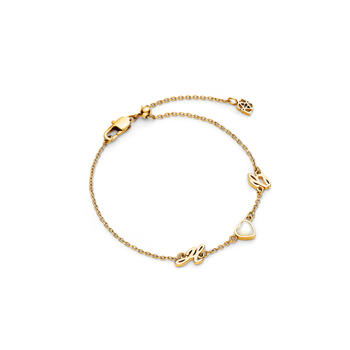 Made Mine Initials & Birthstone Bracelet (Gold)