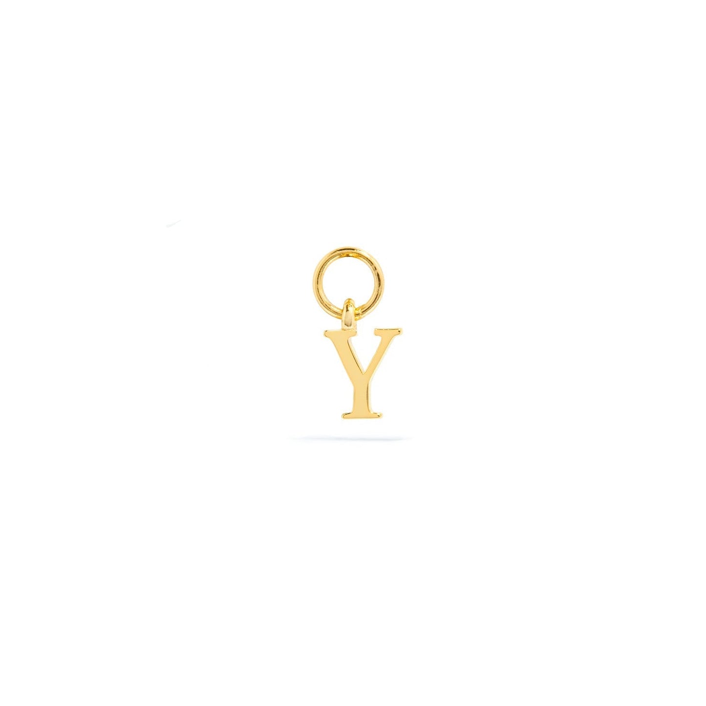 Stories Mini Initial Hoop Charm (Gold)