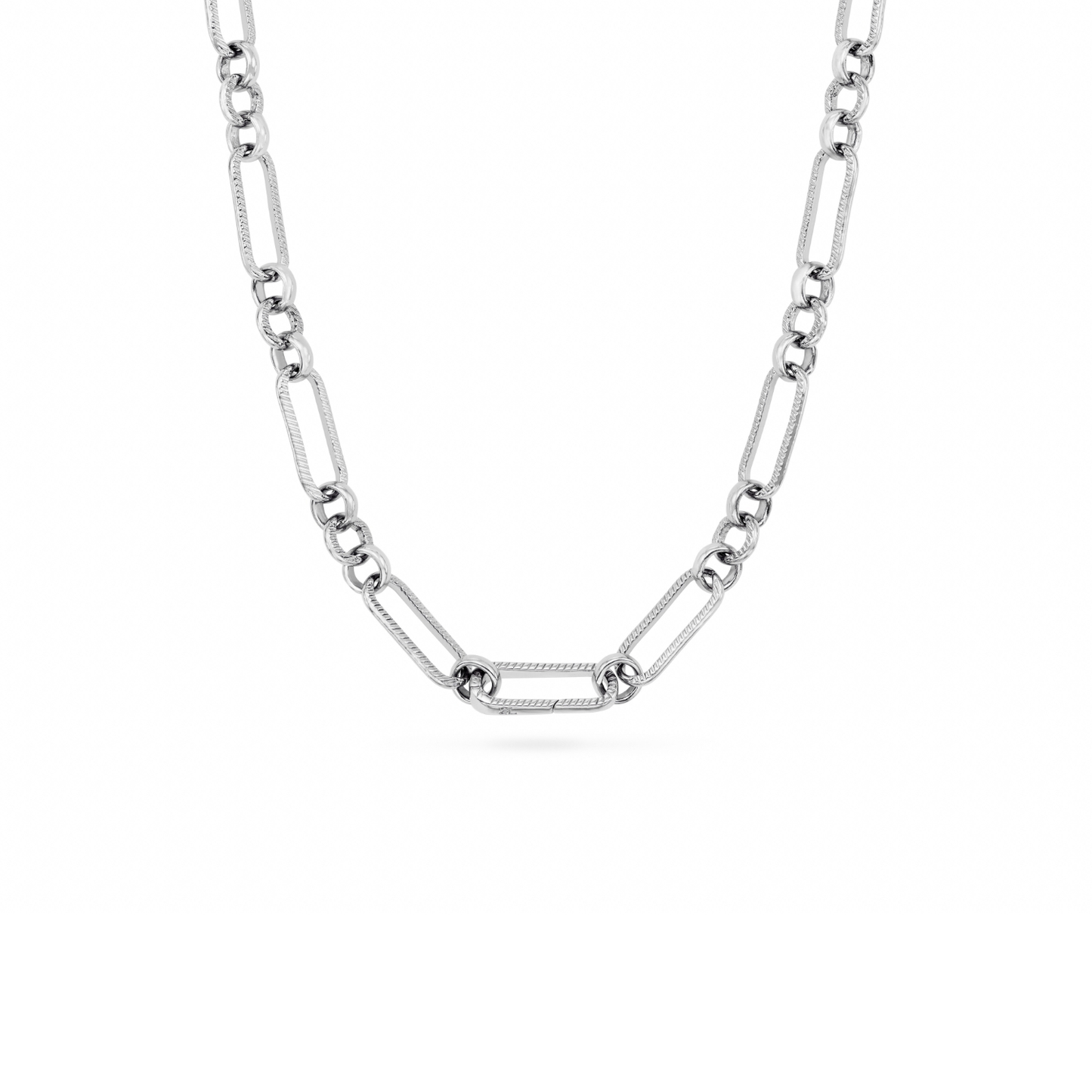 Floating Charm Heart Locket Necklace (Silver)