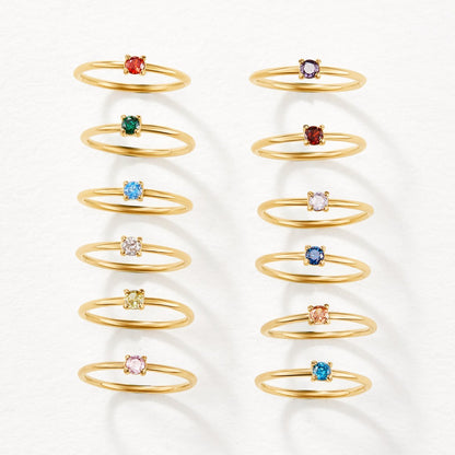 February Birthstone 18K Gold Ring