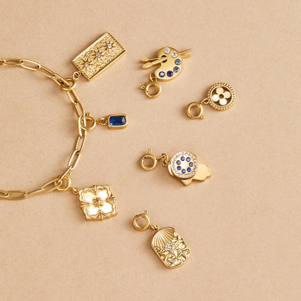 Golden Clover Leaf Charm