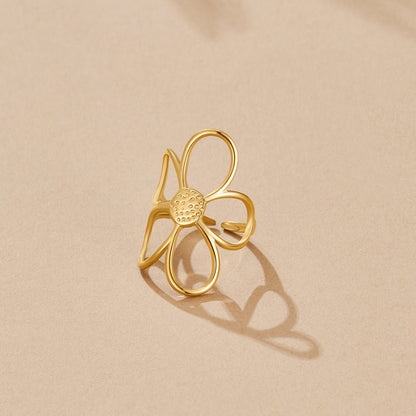 Golden Daisy Flower Ring