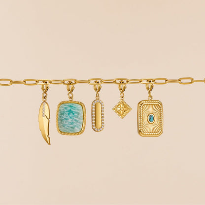Green Amazonite Stone Charm