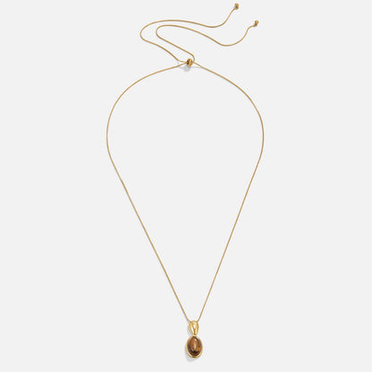 Tiger Eye Stone Long Necklace